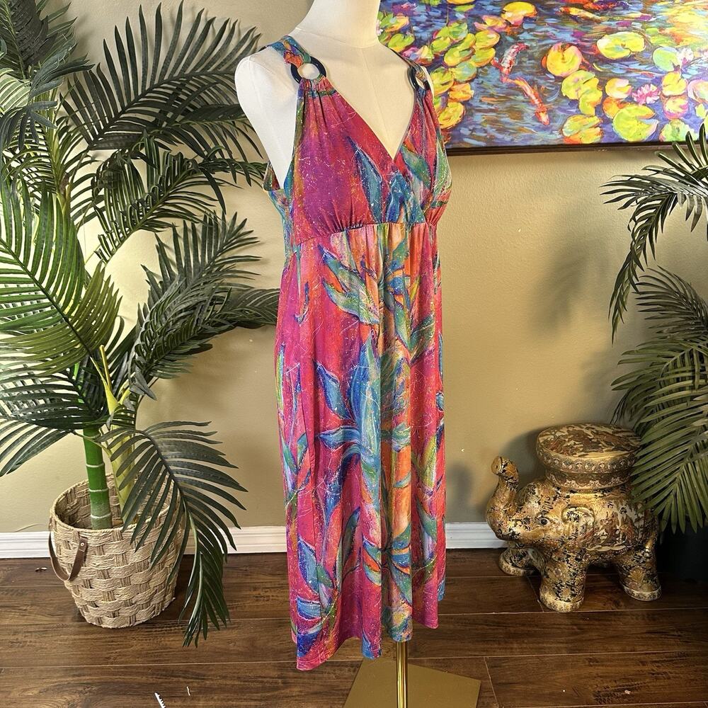 Leoma Lovegrove dress women large Racerback Pink Tropical Bra Empire waist